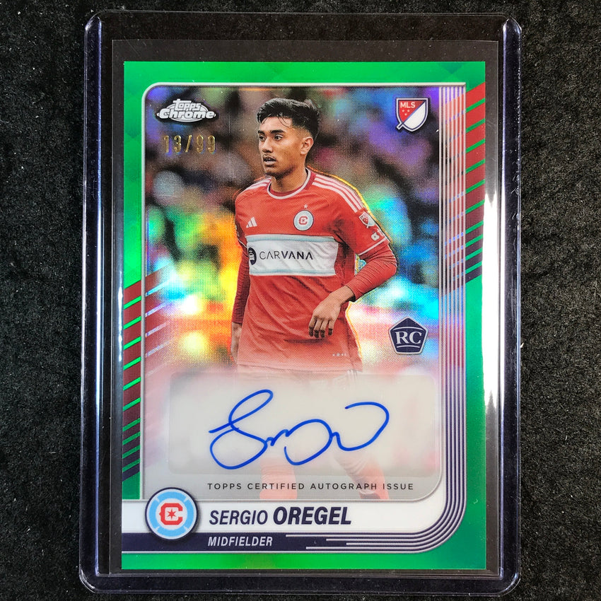 2025 Topps Chrome MLS SERGIO OREGEL Chrome Rookie Auto Green 13/99