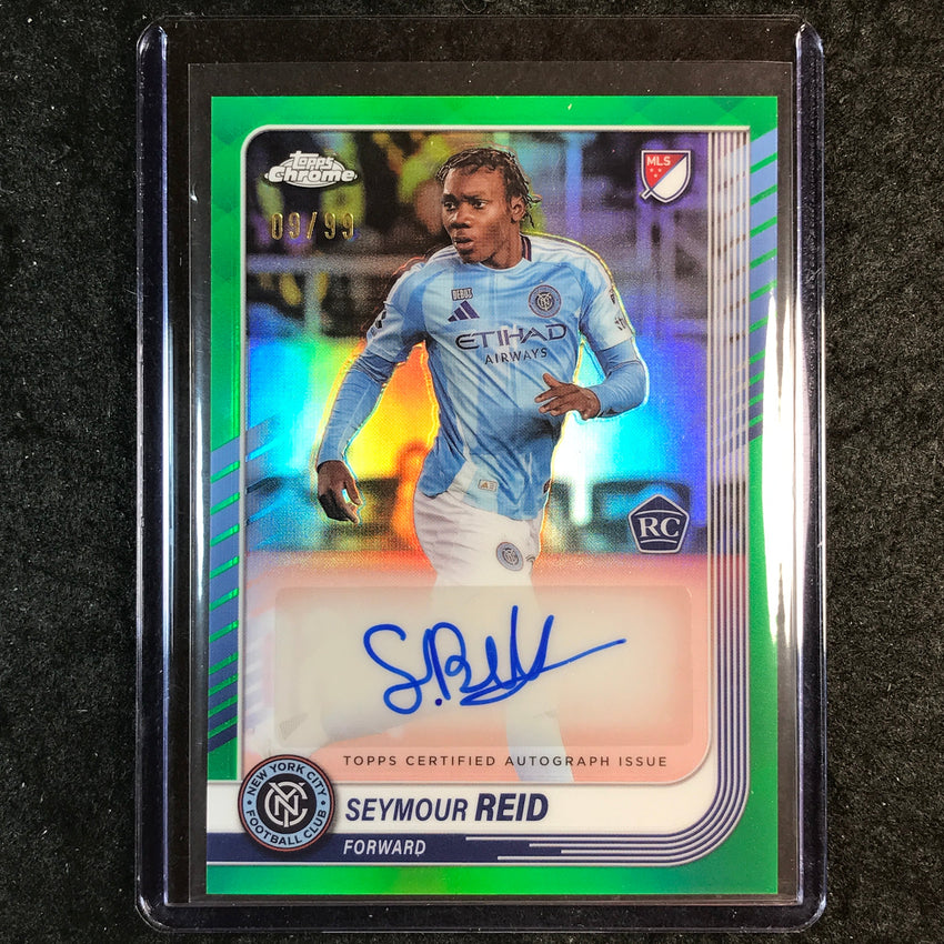 2025 Topps Chrome MLS SEYMOUR REID Chrome Rookie Auto Green 9/99