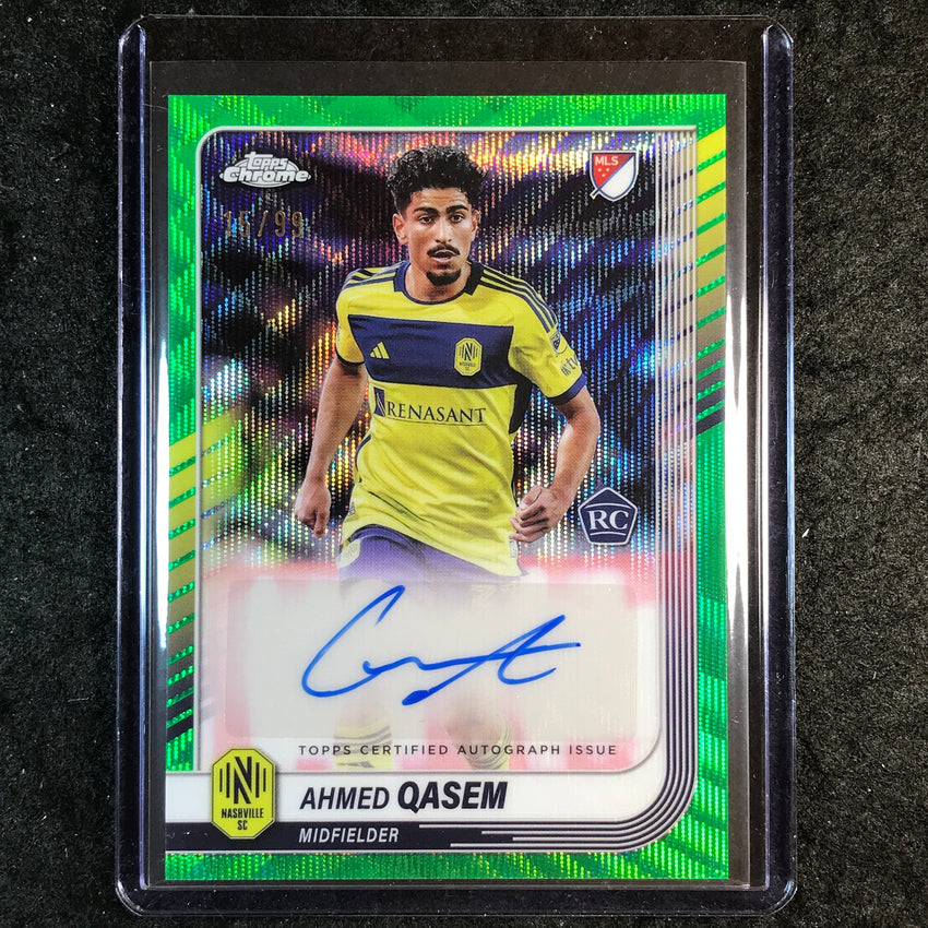 2025 Topps Chrome MLS AHMED QASEM Chrome Rookie Auto Green Wave15/99
