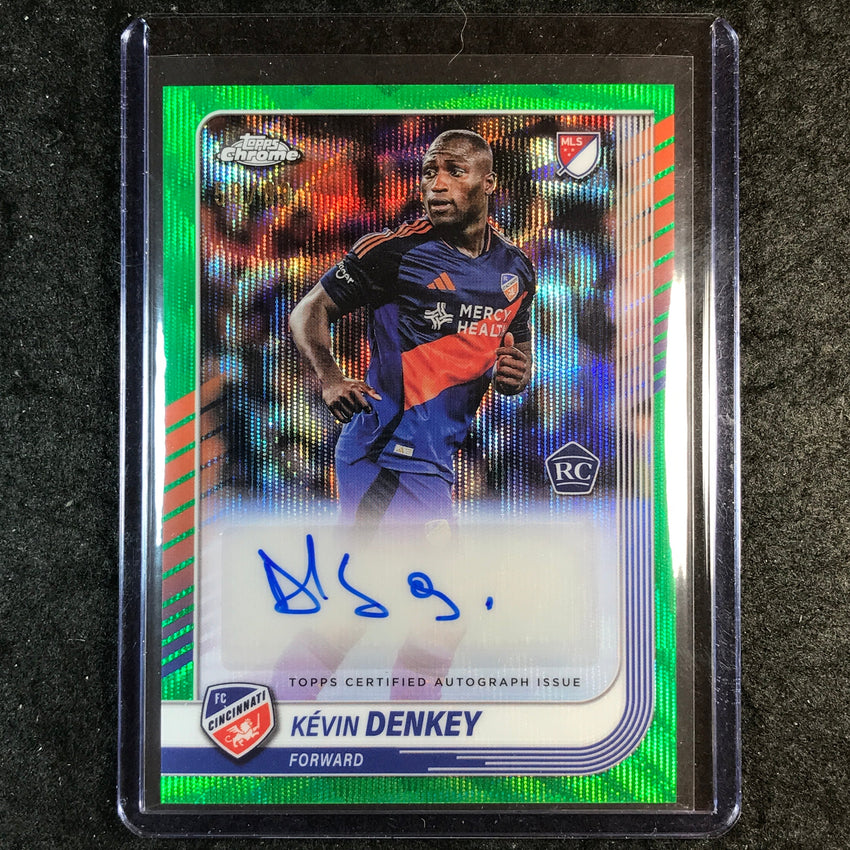2025 Topps Chrome MLS KEVIN DENKEY Chrome Rookie Auto Green Wave 53/99