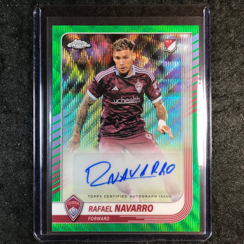 2025 Topps Chrome MLS RAFAEL NAVARRO Chrome Auto Green Wave 25/99