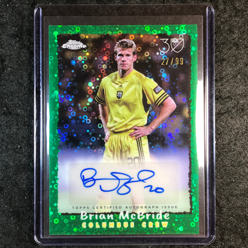 2025 Topps Chrome MLS BRIAN MCBRIDE Topps 1995 Auto Green Donut Holes 27/99