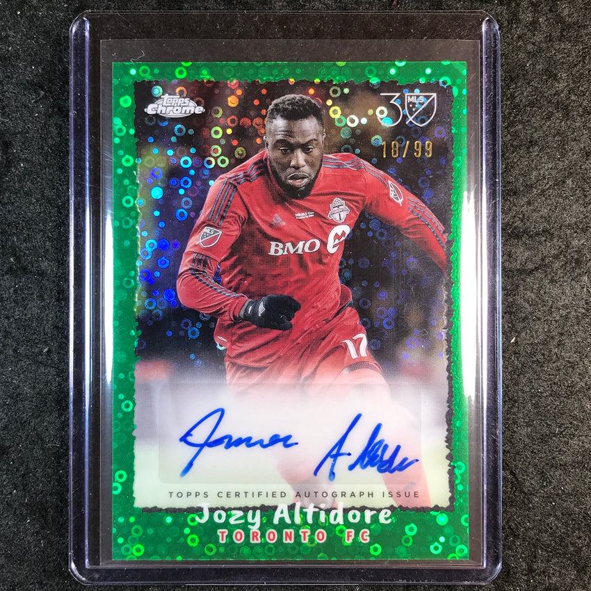 2025 Topps Chrome MLS JOZY ALTIDORE Topps 1995 Auto Green Donut Holes 18/99