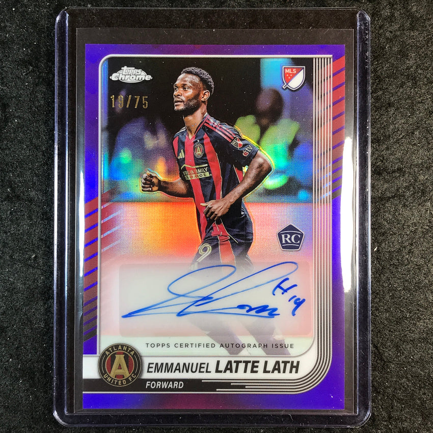 2025 Topps Chrome MLS EMMANUEL LATTE LATH Chrome Rookie Auto Purple 19/75