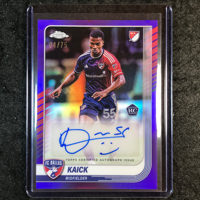 2025 Topps Chrome MLS KAICK Chrome Rookie Auto Purple 4/75