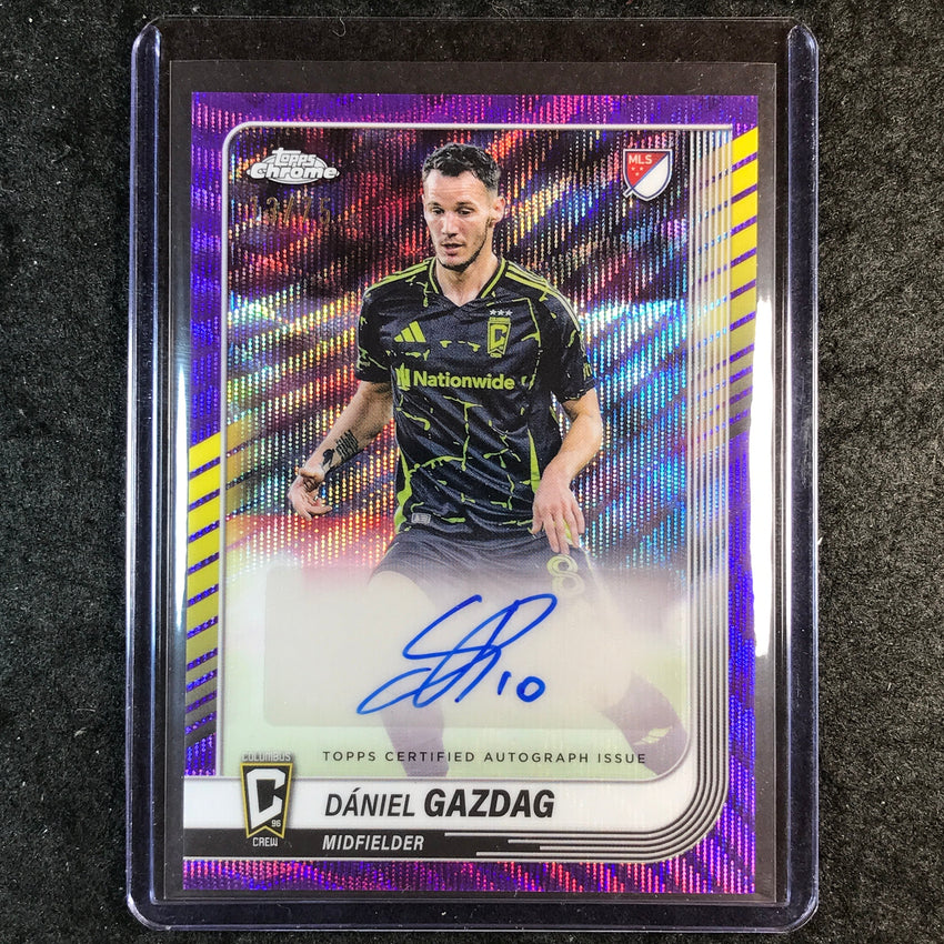 2025 Topps Chrome MLS DANIEL GAZDAG Chrome Auto Purple Wave 13/75