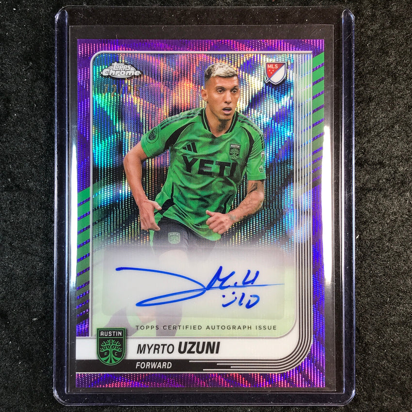 2025 Topps Chrome MLS MYRTO UZUNI Chrome Auto Purple Wave 72/75