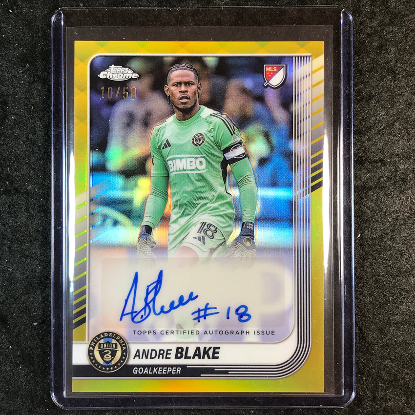 2025 Topps Chrome MLS ANDRE BLAKE Chrome Auto Gold 10/50
