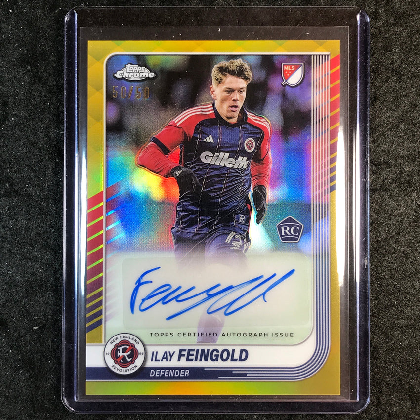 2025 Topps Chrome MLS ILAY FEINGOLD Chrome Rookie Auto Gold 50/50