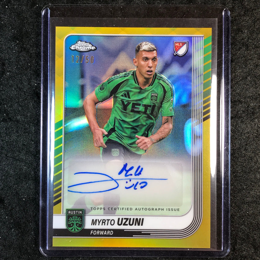 2025 Topps Chrome MLS MYRTO UZUNI Chrome Auto Gold 12/50