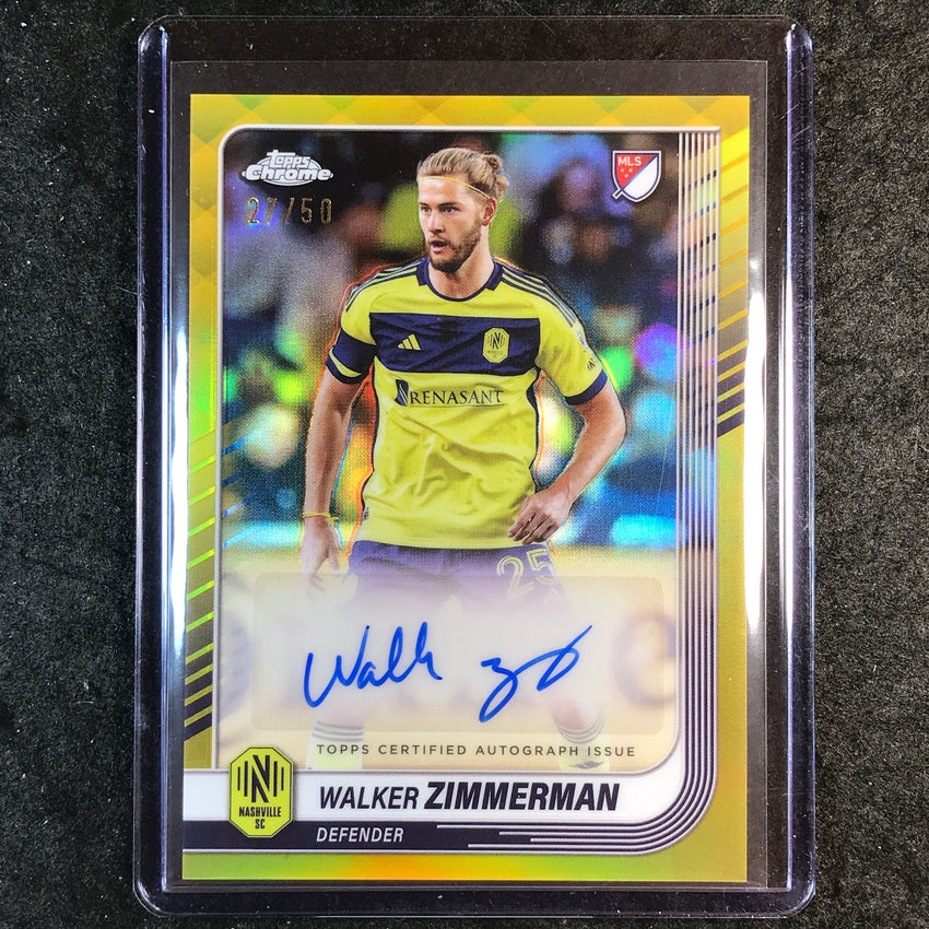 2025 Topps Chrome MLS WALKER ZIMMERMAN Chrome Auto Gold 27/50
