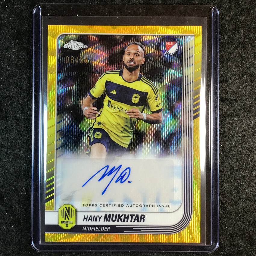 2025 Topps Chrome MLS HANY MUKHTAR Chrome Auto Gold Wave 8/50