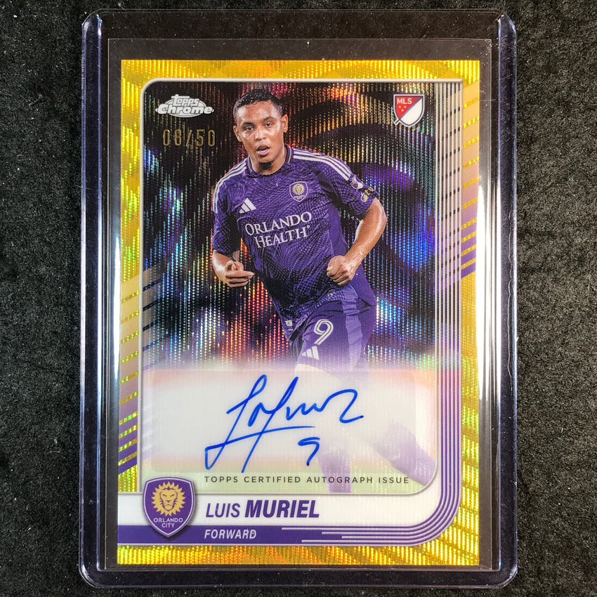 2025 Topps Chrome MLS LUIS MURIEL Chrome Auto Gold Wave 8/50