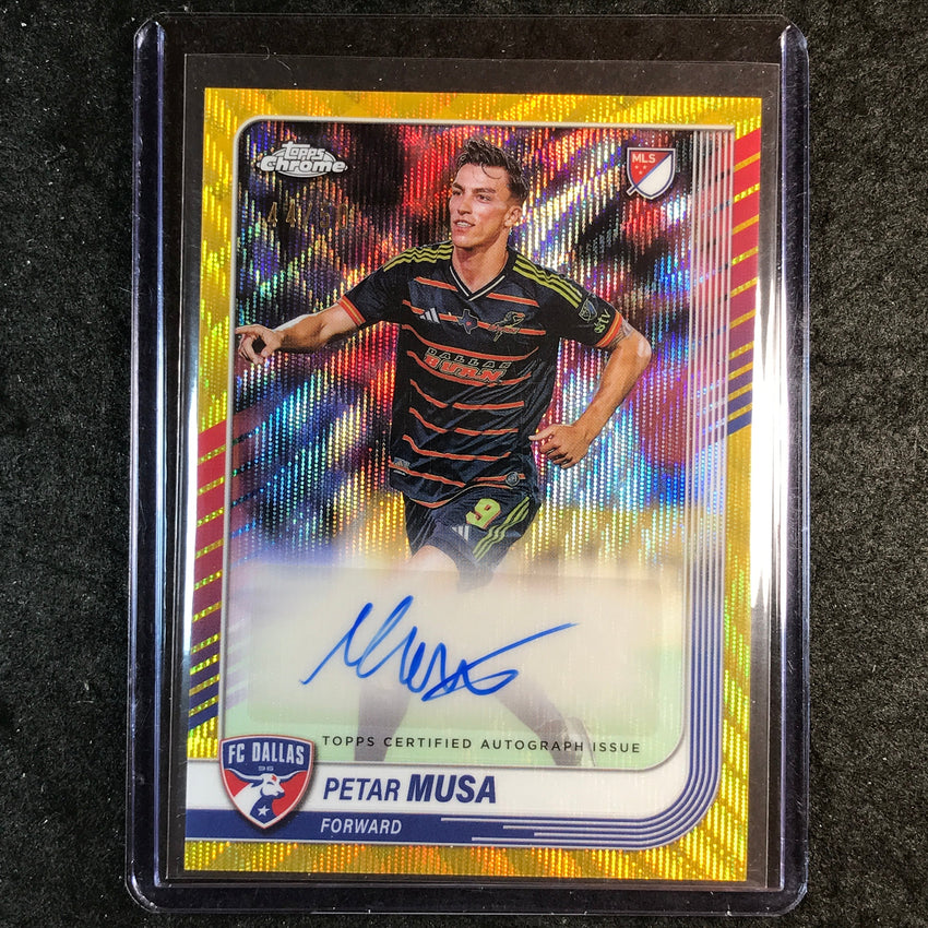2025 Topps Chrome MLS PETAR MUSA Chrome Auto Gold Wave 44/50