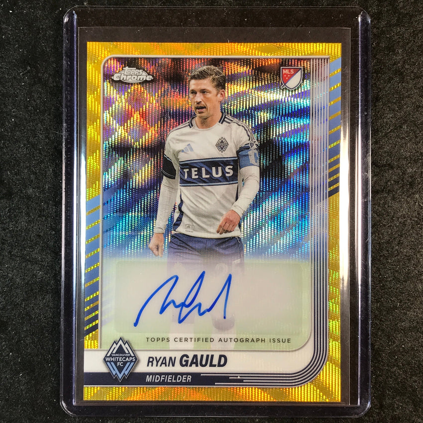 2025 Topps Chrome MLS RYAN GAULD Chrome Auto Gold Wave 37/50