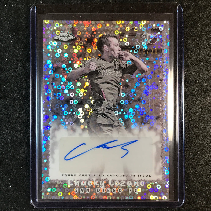 2025 Topps Chrome MLS CHUCKY LOZANO Topps 1995 Auto Chrome Pearl Donut 8/30