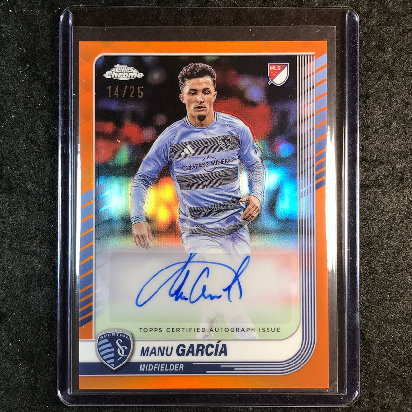 2025 Topps Chrome MLS MANU GARCIA Chrome Auto Orange 14/25