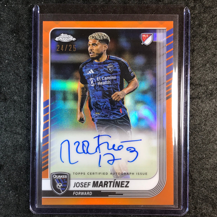 2025 Topps Chrome MLS JOSEF MARTINEZ Chrome Auto Orange 24/25