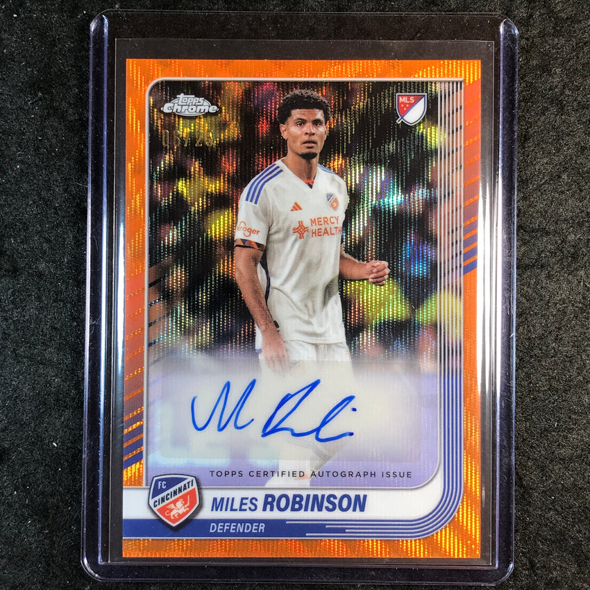 2025 Topps Chrome MLS MILES ROBINSON Chrome Auto Orange Wave 6/25