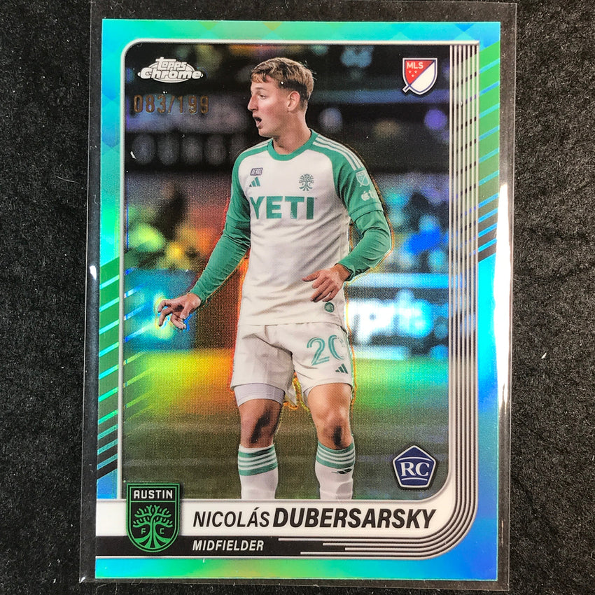 2025 Topps Chrome MLS NICOLAS DUBERSARSKY Rookie Base Aqua /199 #66