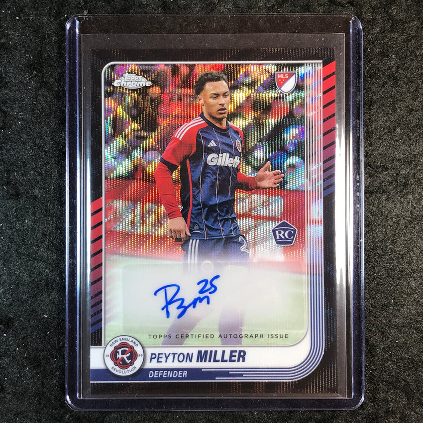 2025 Topps Chrome MLS PEYTON MILLER Chrome Rookie Auto Black Wave 10/10