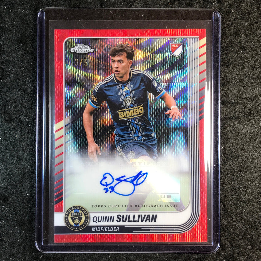 2025 Topps Chrome MLS QUINN SULLIVAN Chrome Auto Red Wave 3/5