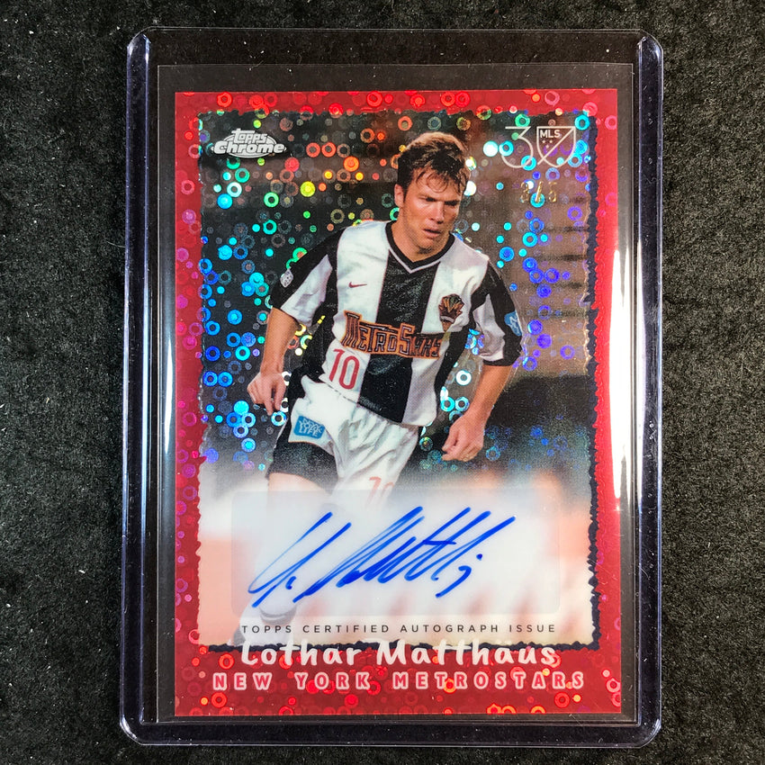 2025 Topps Chrome MLS LOTHAR MATTHAUS Topps 1995 Auto Red Donut Holes 3/5