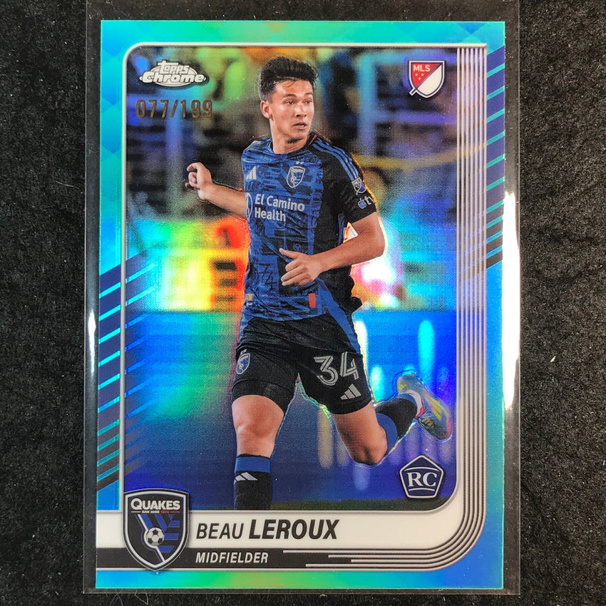 2025 Topps Chrome MLS BEAU LEROUX Rookie Base Aqua /199 #120