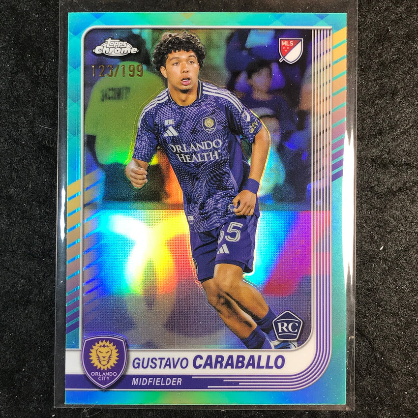 2025 Topps Chrome MLS GUSTAVO CARABALLO Rookie Base Aqua /199 #146
