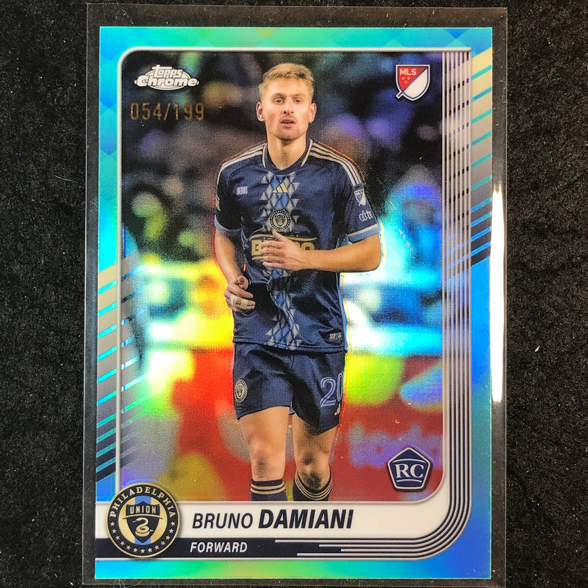 2025 Topps Chrome MLS BRUNO DAMIANI Rookie Base Aqua /199 #156
