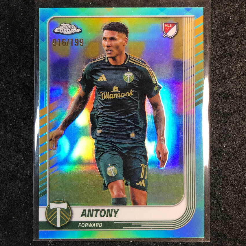 2025 Topps Chrome MLS ANTONY Base Aqua /199 #157