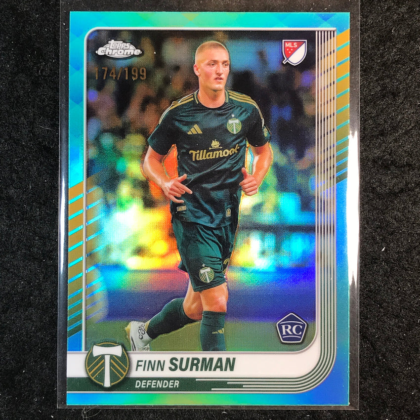 2025 Topps Chrome MLS FINN SURMAN Rookie Base Aqua /199 #160
