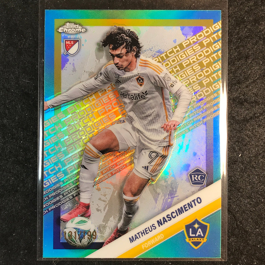 2025 Topps Chrome MLS MATHEUS NASCIMENTO Rookie Pitch Prodigies Aqua /199 #179