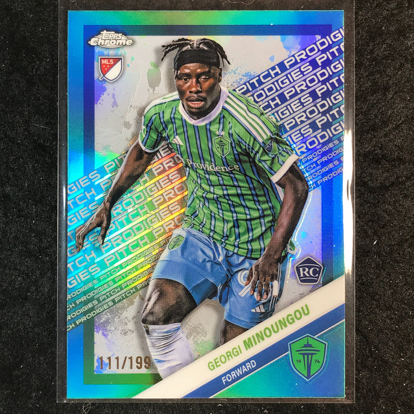 2025 Topps Chrome MLS GERGI MINOUNGOU Rookie Pitch Prodigies Aqua /199 #180