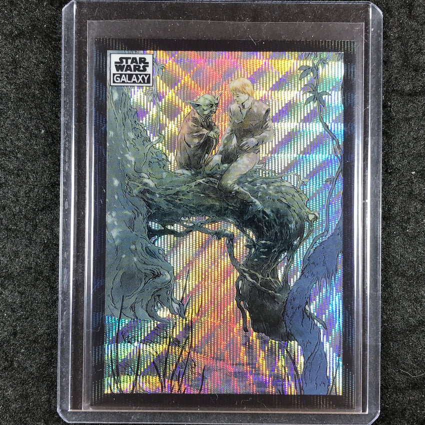 2022 Topps Star Wars Galaxy Chrome YODA LUKE SKYWALKER Wave Refractor 49/99 #39