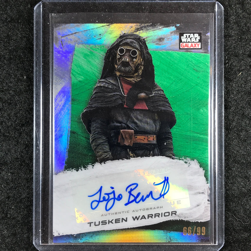 2022 Topps Star Wars Galaxy Chrome JOANNA BENNET TUSKEN WARRIOR Auto Green 66/99