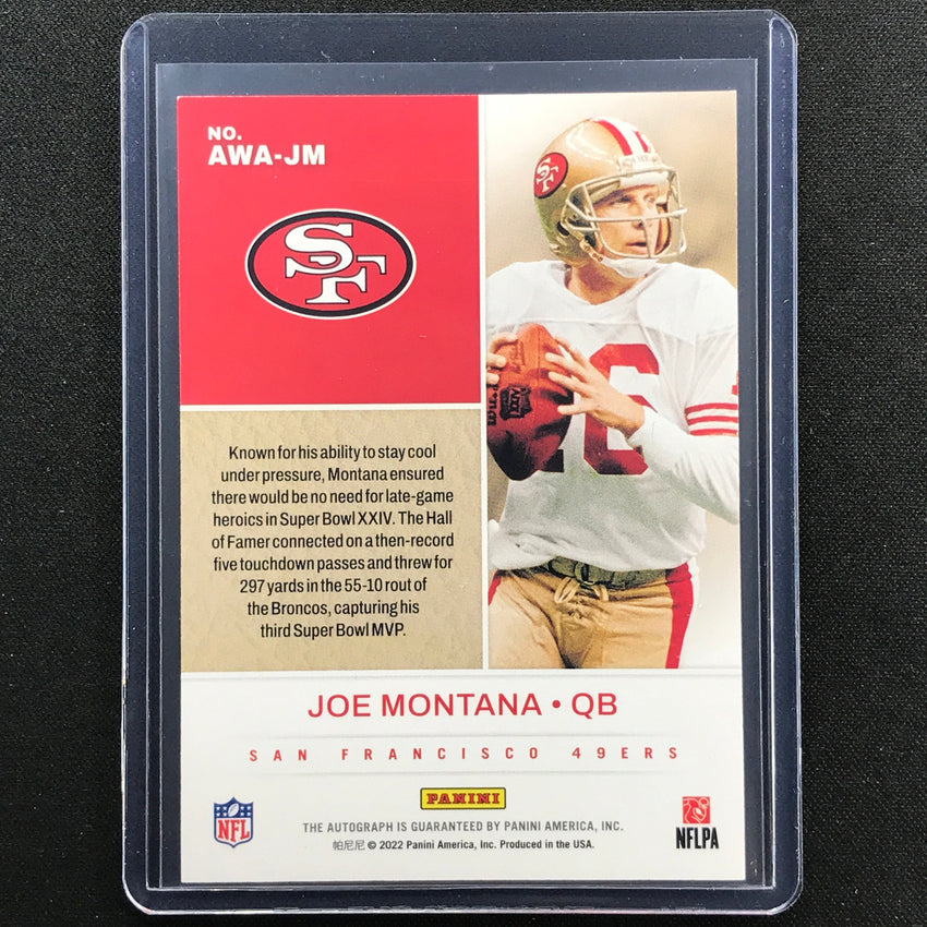 2022 Contenders Optic Joe Montana Award Winners Auto Super Bowl Xix Mvp No Jm