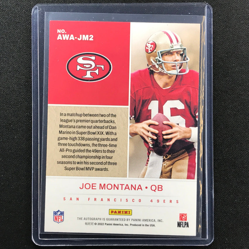 2022 Contenders Optic Joe Montana Award Winners Auto Super Bowl Xix Mvp No Jm2