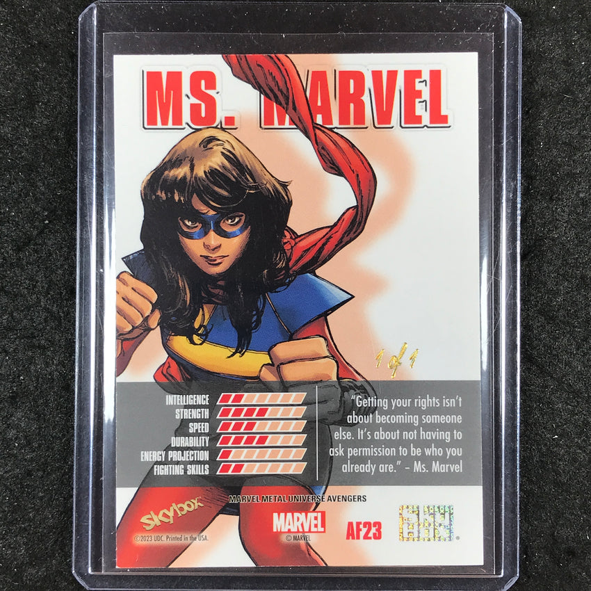 2024 Marvel Metal Universe Avengers MS. MARVEL A-Force Super Rave 1/1