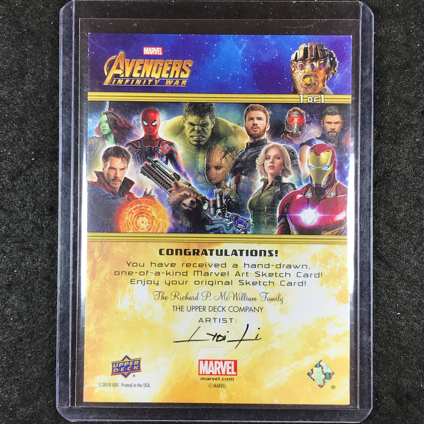 2018 Marvel Avengers Infinity War BLACK PANTHER Artist Sketch 1/1 LYDY LI