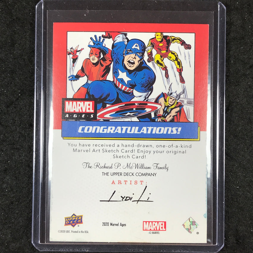 2020 Upper Deck Marvel Ages ANGEL Artist Sketch 1/1 LYDI LI