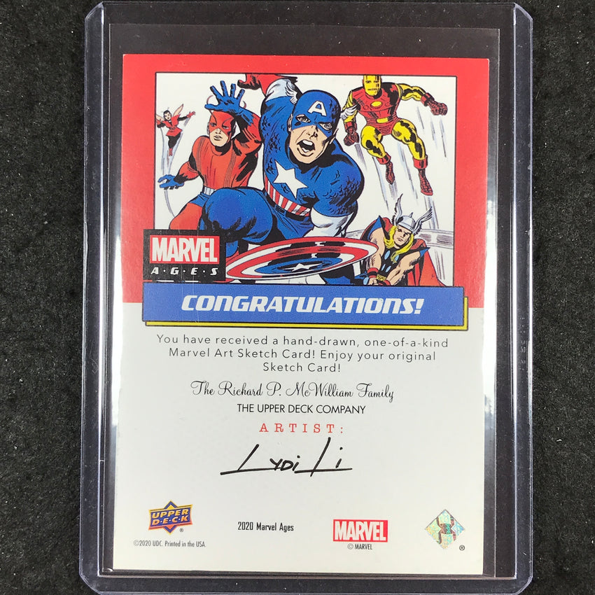 2020 Upper Deck Marvel Ages CAPTAIN AMERICA Artist Sketch 1/1 LYDI LI