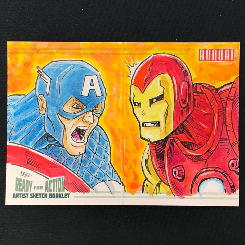2022-23 Marvel Annual CAPTAIN AMERICA IRON MAN Sketch Booklet 1/1 LUKE WELCH