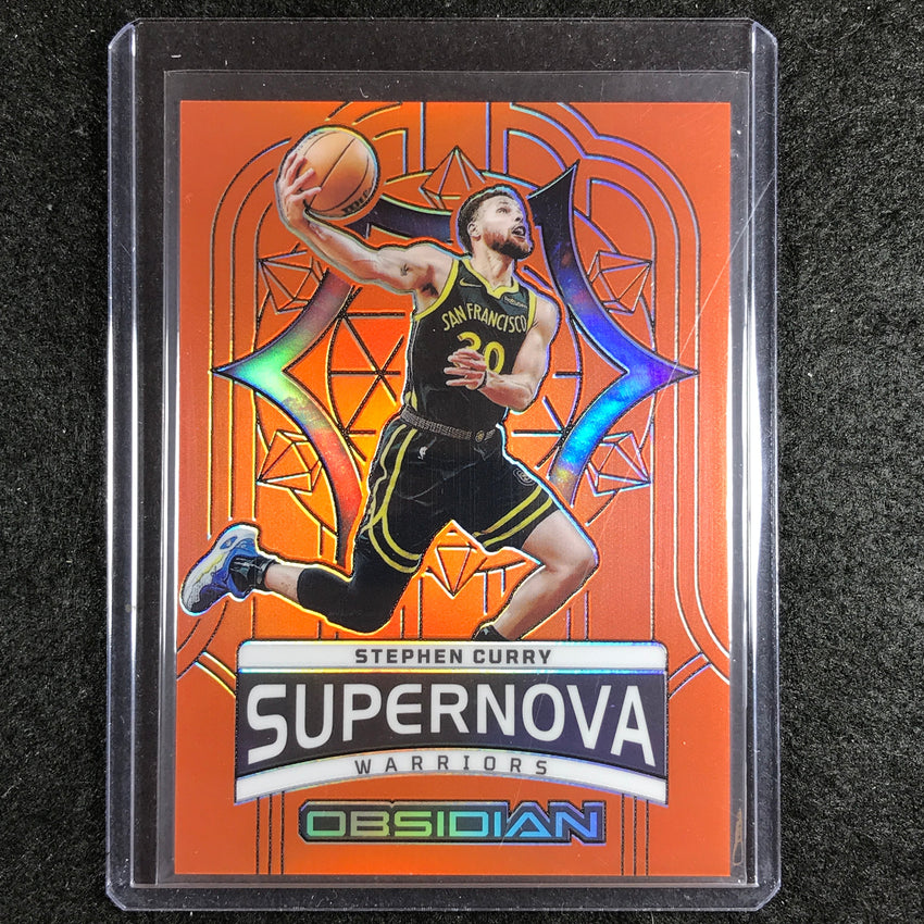2023-24 Obsidian STEPHEN CURRY Supernova Orange Flood Electric Etch 32/75