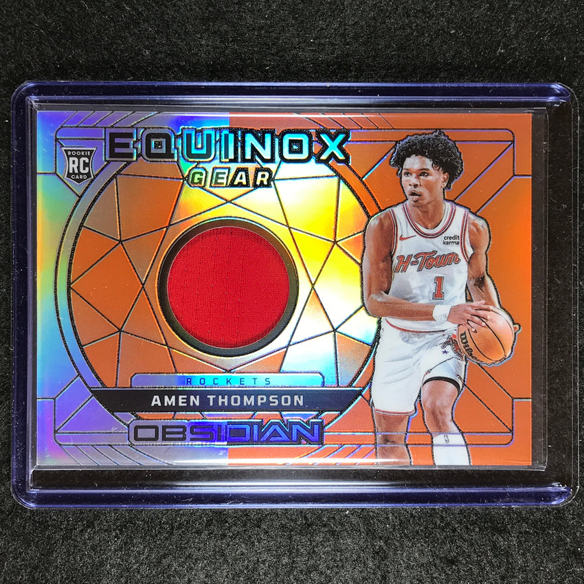 2023-24 Obsidian AMEN THOMPSON Equinox Gear Rookie Jersey Relic Orange 63/99