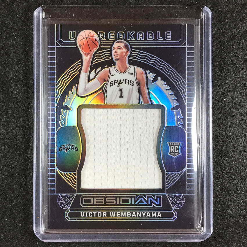 2023-24 Obsidian VICTOR WEMBANYAMA Unbreakable Rookie Jersey Relic Base 38/249