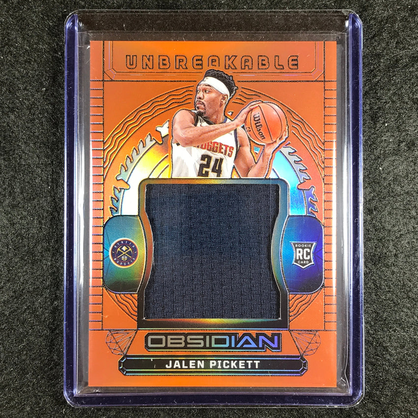 2023-24 Obsidian JALEN PICKETT Unbreakable Rookie Jersey Relic Orange 55/99
