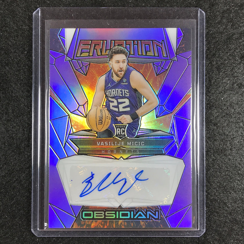 2023-24 Obsidian VASILIJE MICIC Rookie Eruption Auto Purple Electric Etch 48/49