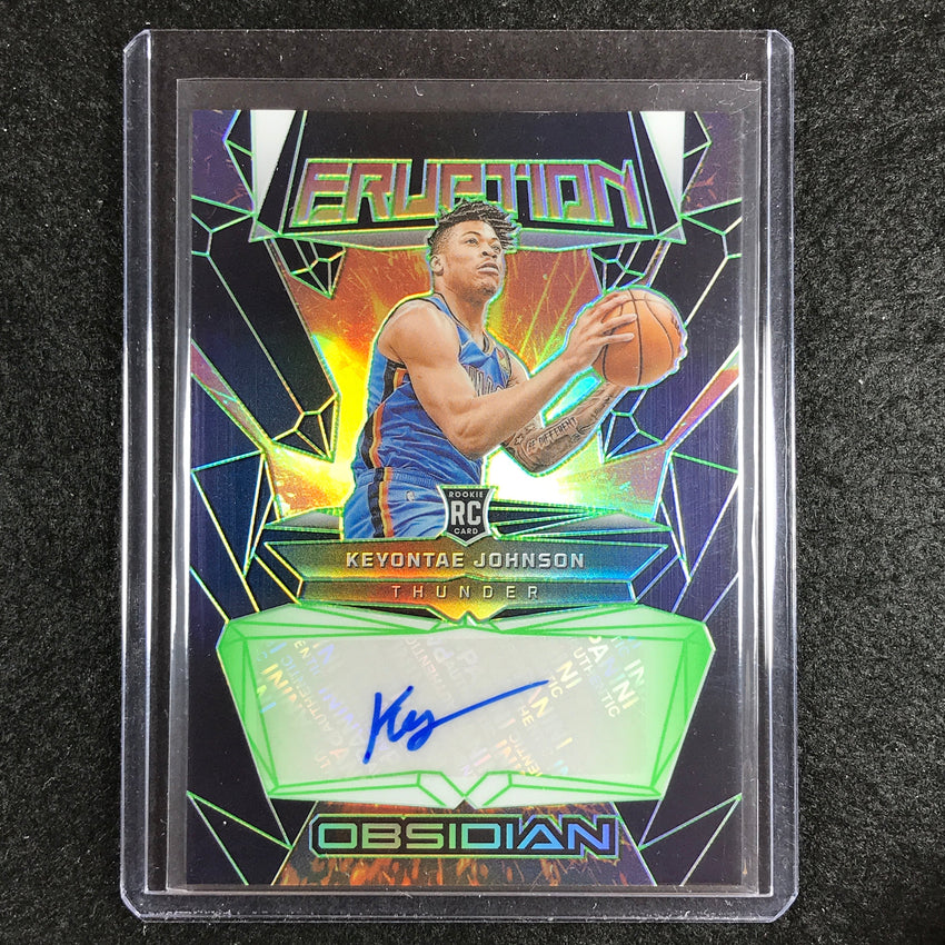 2023-24 Obsidian KEYONTAE JOHNSON Rookie Eruption Auto Green Electric Etch 17/25