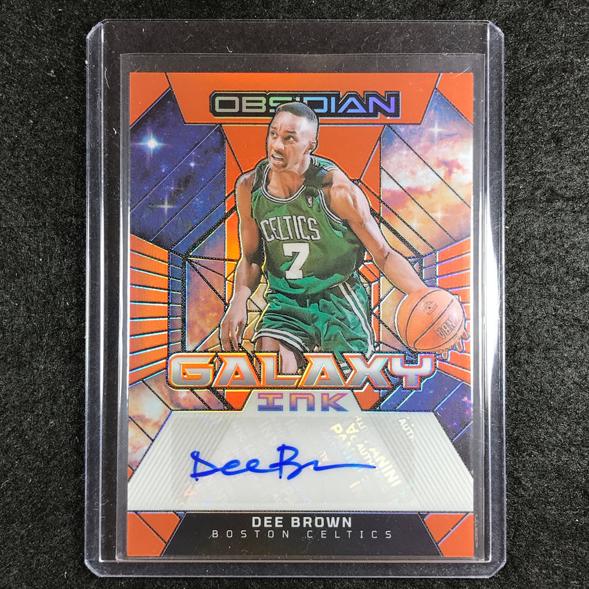 2023-24 Obsidian DEE BROWN Galaxy Ink Auto Orange Flood Electric Etch 19/75